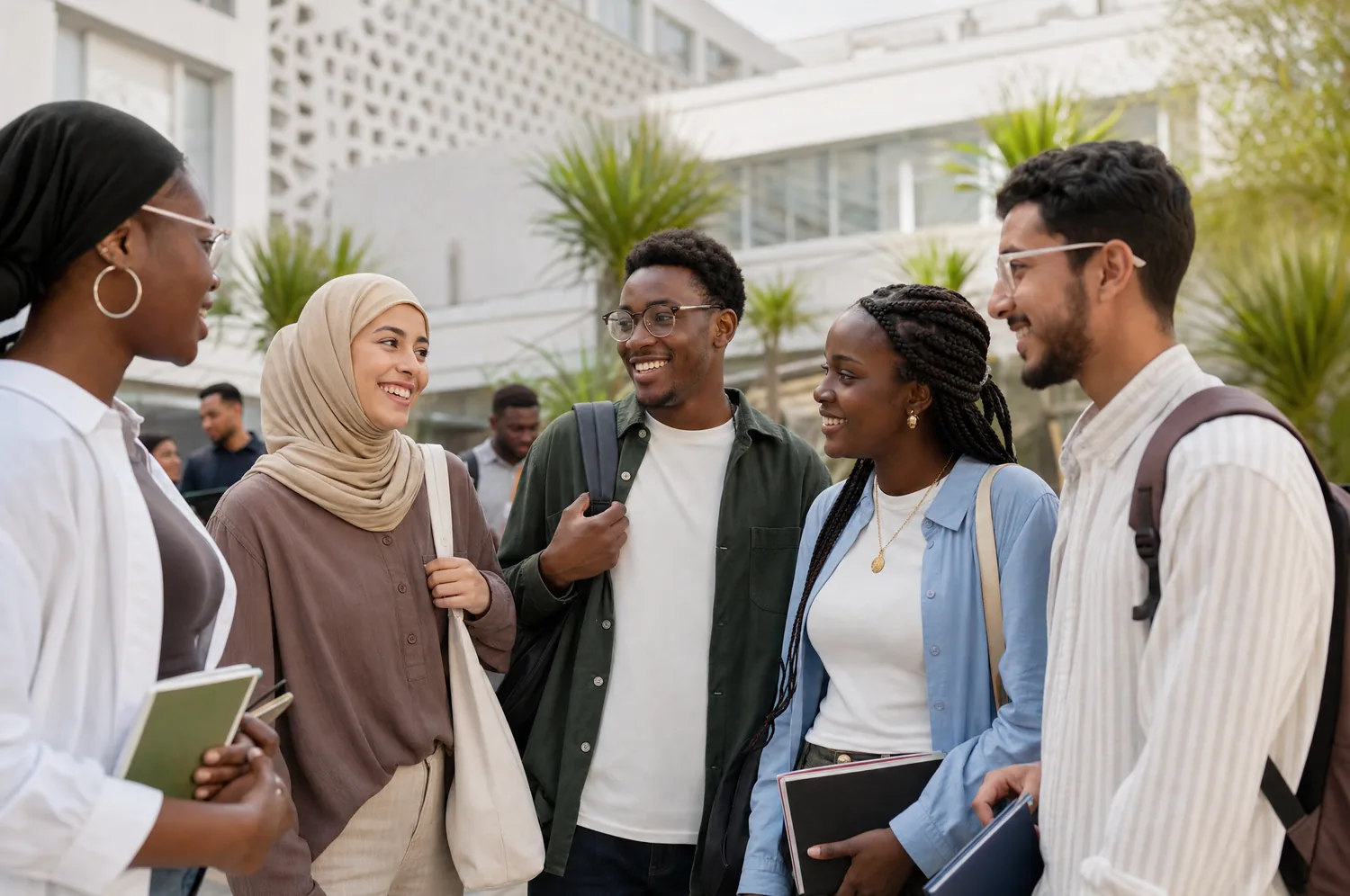 Étudiants internationaux de SUP2I sur le campus de Casablanca